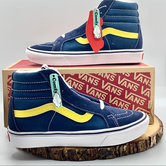Vans Shoes - Vans Womens Sk8 Hi Comfy Cush Blue/Yellow Sz 7.5